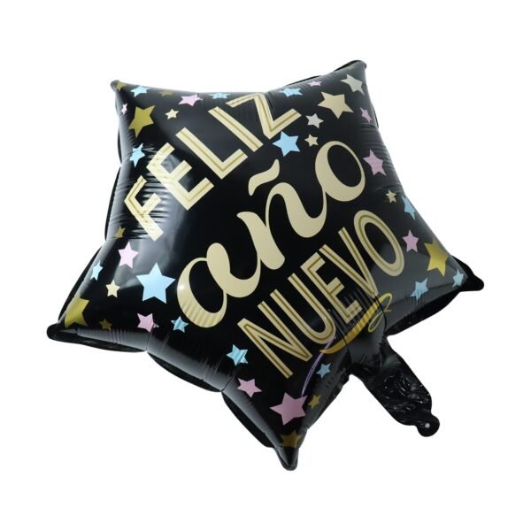 Black Star Feliz Ano Nuevo Foil Balloon – Bright Festive Decor
