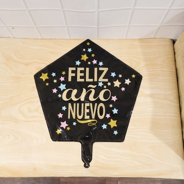 Black Star Feliz Ano Nuevo Foil Balloon – Bright Festive Decor