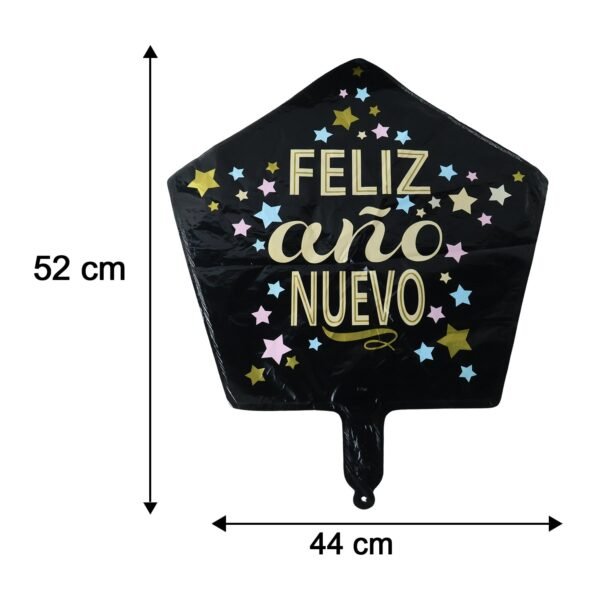 Black Star Feliz Ano Nuevo Foil Balloon – Bright Festive Decor