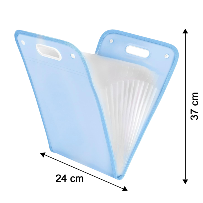 FileFolder-size 13 Pocket Document File Folder – Expanding Plastic with Handle