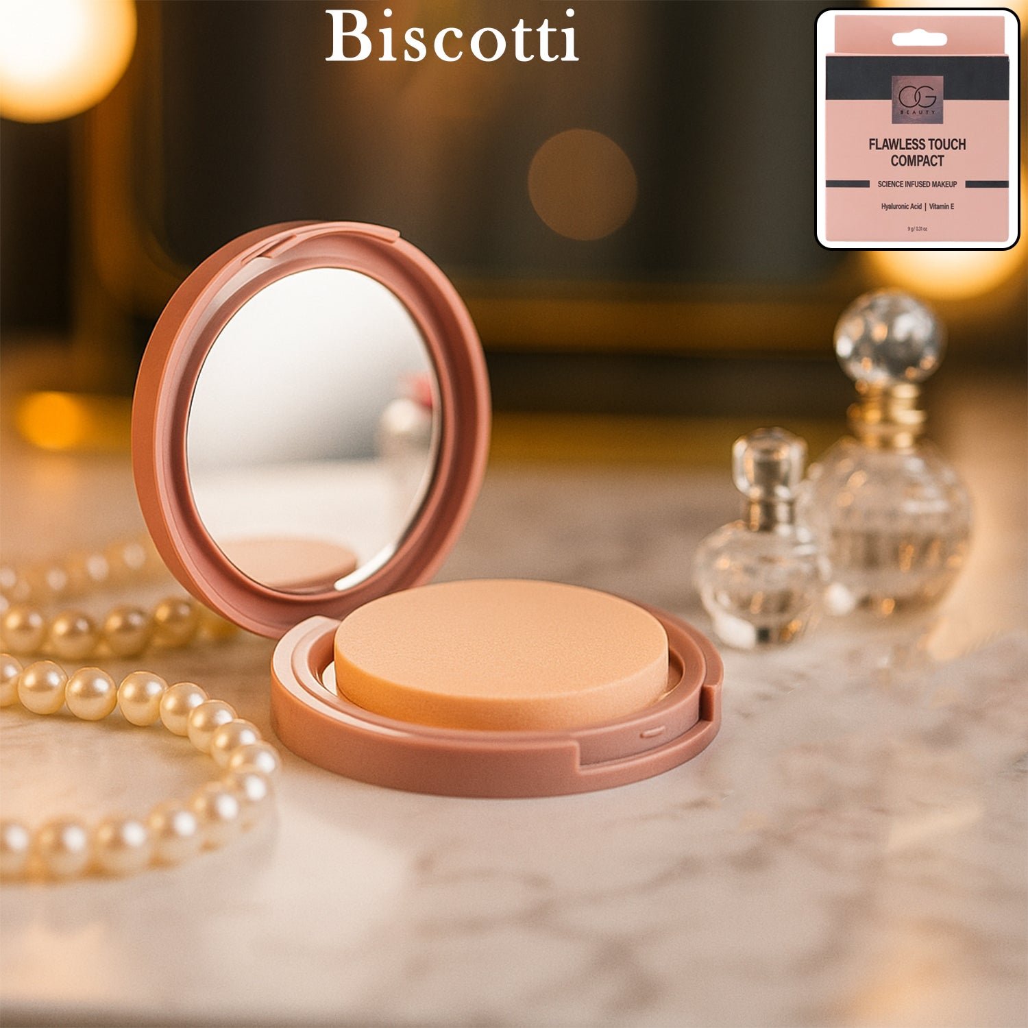 Biscotti Compact Powder – Flawless Matte Finish for Medium to Dusky