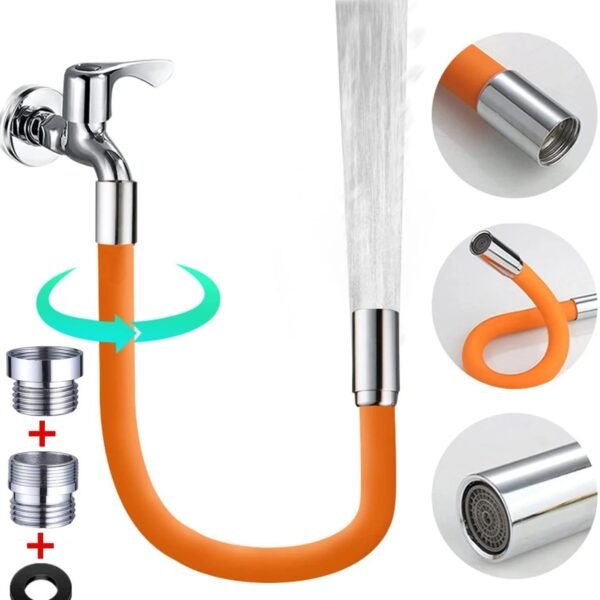 Flexible Silicone Water Tap Extender – 44cm Reach & Easy Installation