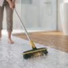 2 In 1 Long Handle Floor Scrubbing Brush with Wiper for Bathroom (1 Pc)