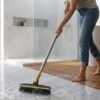 2 In 1 Long Handle Floor Scrubbing Brush with Wiper for Bathroom (1 Pc)