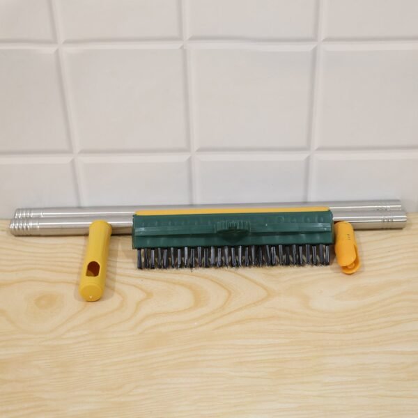 2 In 1 Long Handle Floor Scrubbing Brush with Wiper for Bathroom (1 Pc)