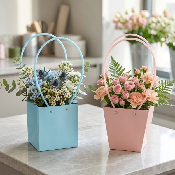 Flower Packaging Bag – Foldable Waterproof Handle for Gifts
