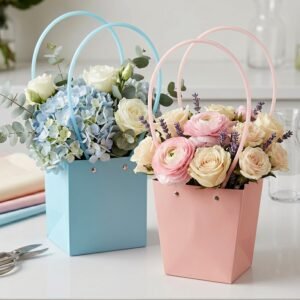 Flower Packaging Bag – Foldable Waterproof Handle for Gifts