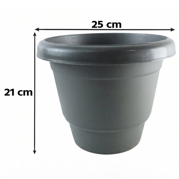 Flower-Pot-6 Plastic Round Flower Pot Planter Set, Durable Gardening Pots with Rim (6 Pcs Set)