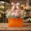 Foldable Flower Packaging Bag – Waterproof & Elegant Handle