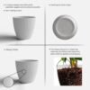 White Ribbed Flower Pot – Stylish Modern Indoor Planter
