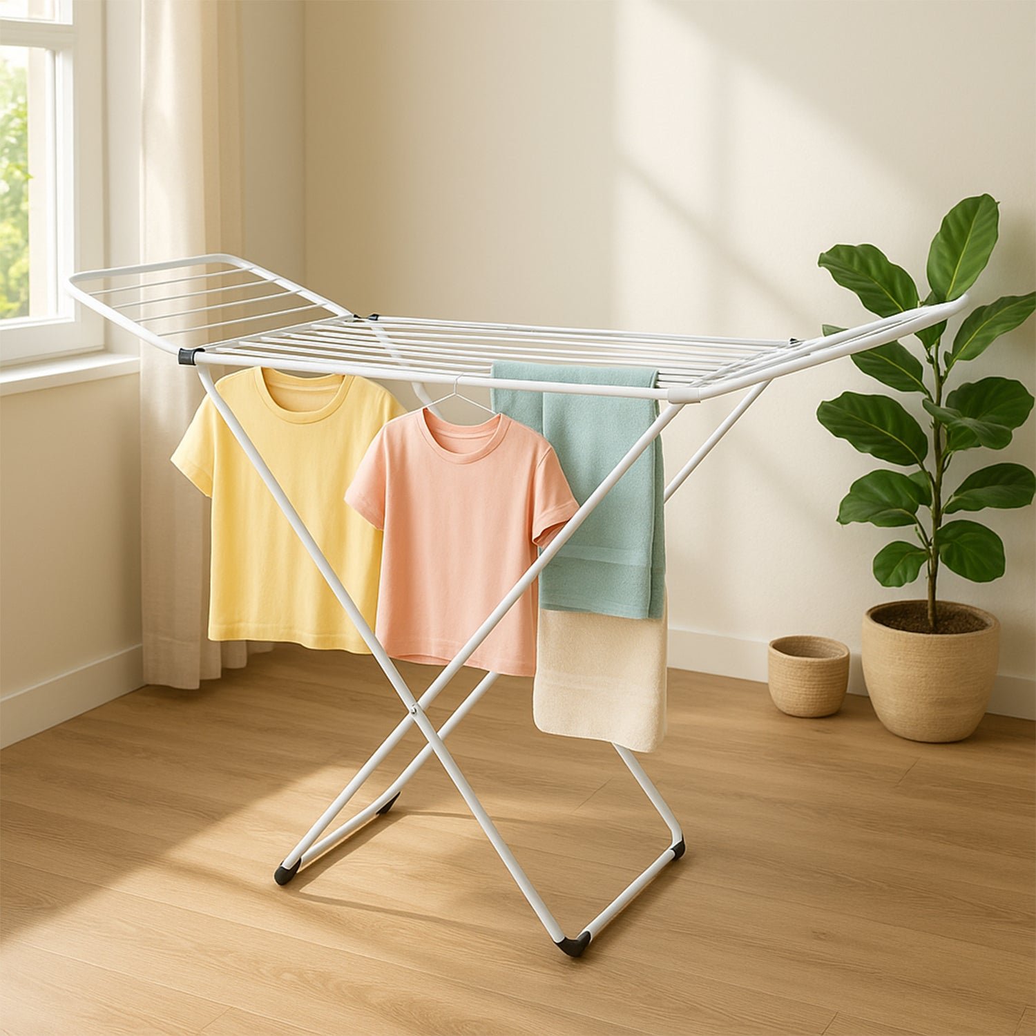 Foldable Butterfly Clothes Drying Stand – Wide Wings & Space Saving