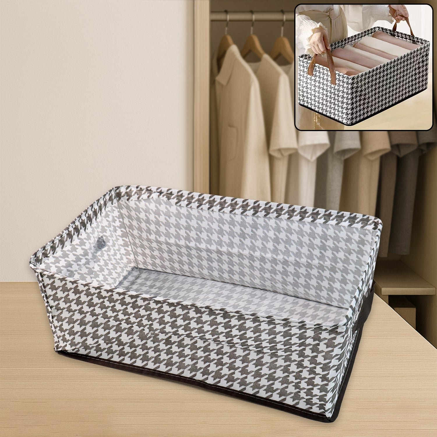 Foldable Canvas Storage Basket – 42x28cm Organizer | Organivo