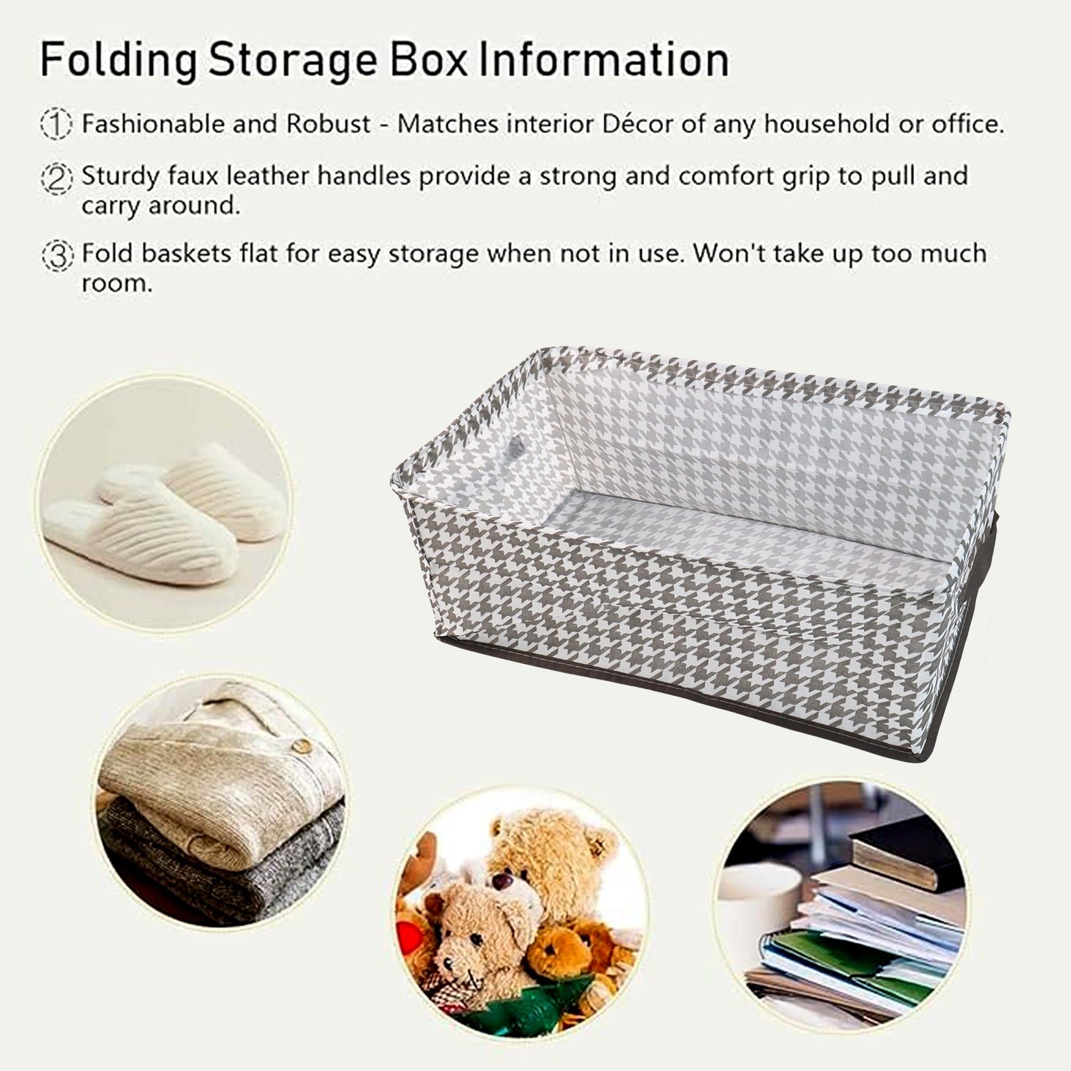 Folding-Storage-Box-02 Foldable Canvas Storage Basket – 42x28cm Organizer | Organivo