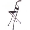 Folding Walking Stick with Seat and Backrest 4 Leg Cane Stool Chair (1 Pc)