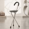 Folding Walking Stick with Seat 3 Leg Cane Stool Chair Support Stand (1 Pc)