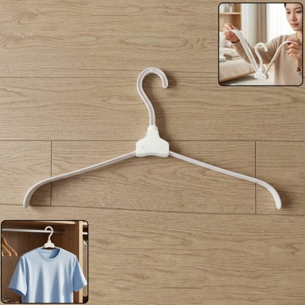 Foldable Plastic Clothes Hanger – Space Saving & Travel Friendly