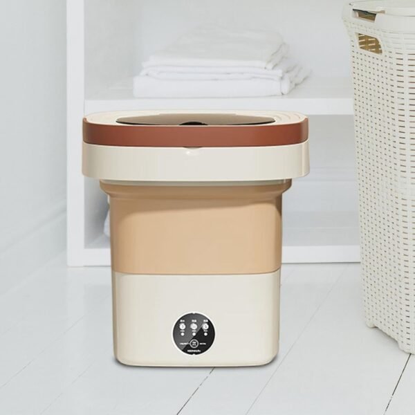 Portable Folding Washing Machine, Mini Collapsible Washer with Spin Basket (1 Pc)