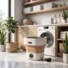 Portable Folding Washing Machine, Mini Collapsible Washer with Spin Basket (1 Pc)