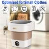 Portable Folding Washing Machine, Mini Collapsible Washer with Spin Basket (1 Pc)
