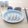 Dumpling Serving Plate – With Strainer & Dual Sauce Compartments