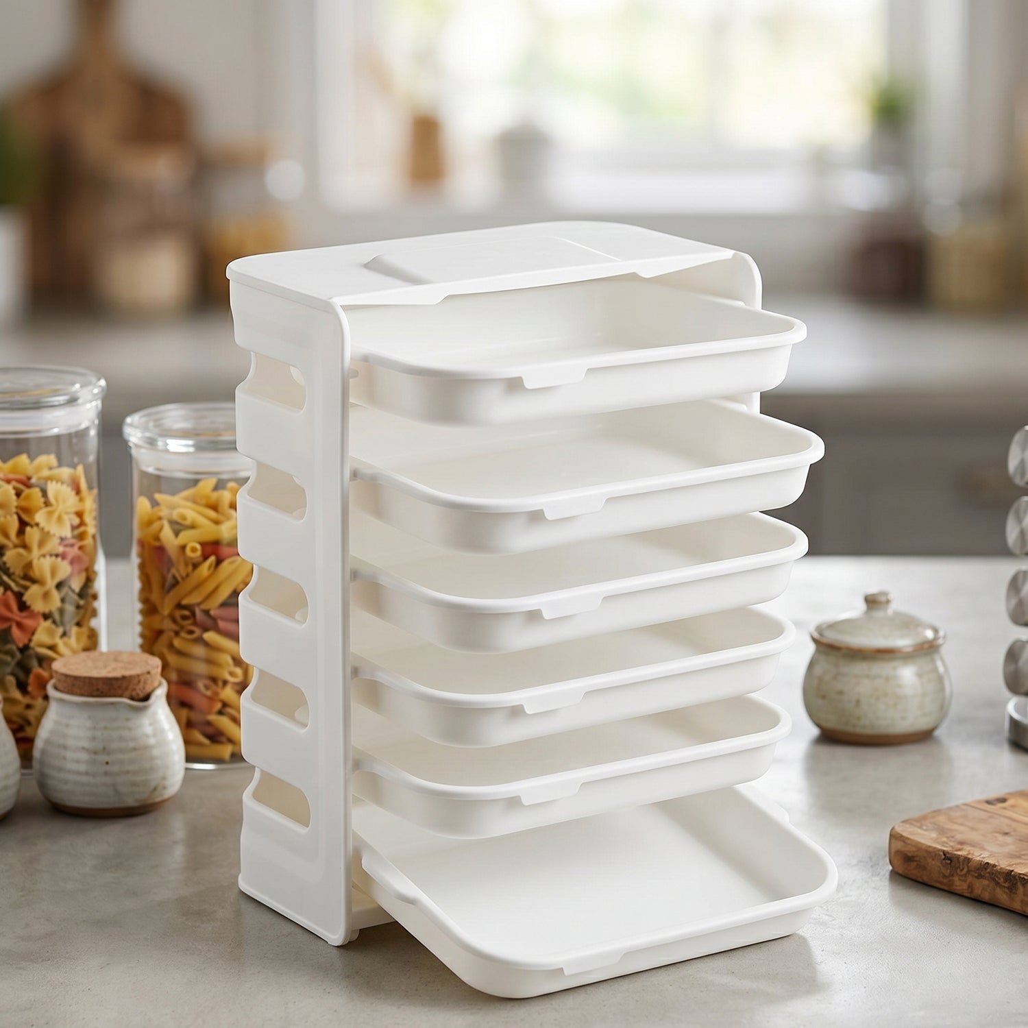 6-Layer Wall Mounted Food Storage Rack – Space-Saving Kitchen Organizer