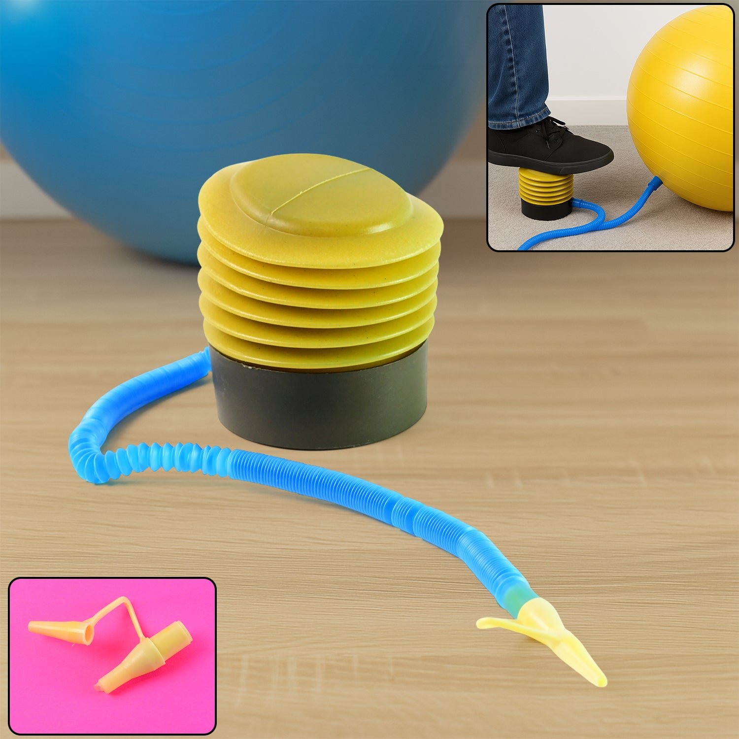 Foot Air Pump – Portable & Durable for Exercise Balls | FitFuzion