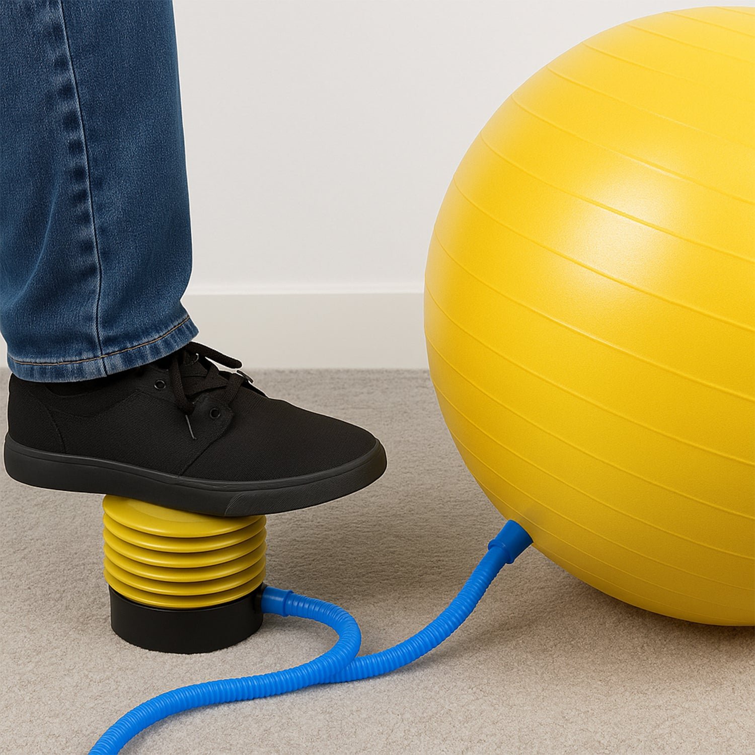 Foot Air Pump – Portable & Durable for Exercise Balls | FitFuzion