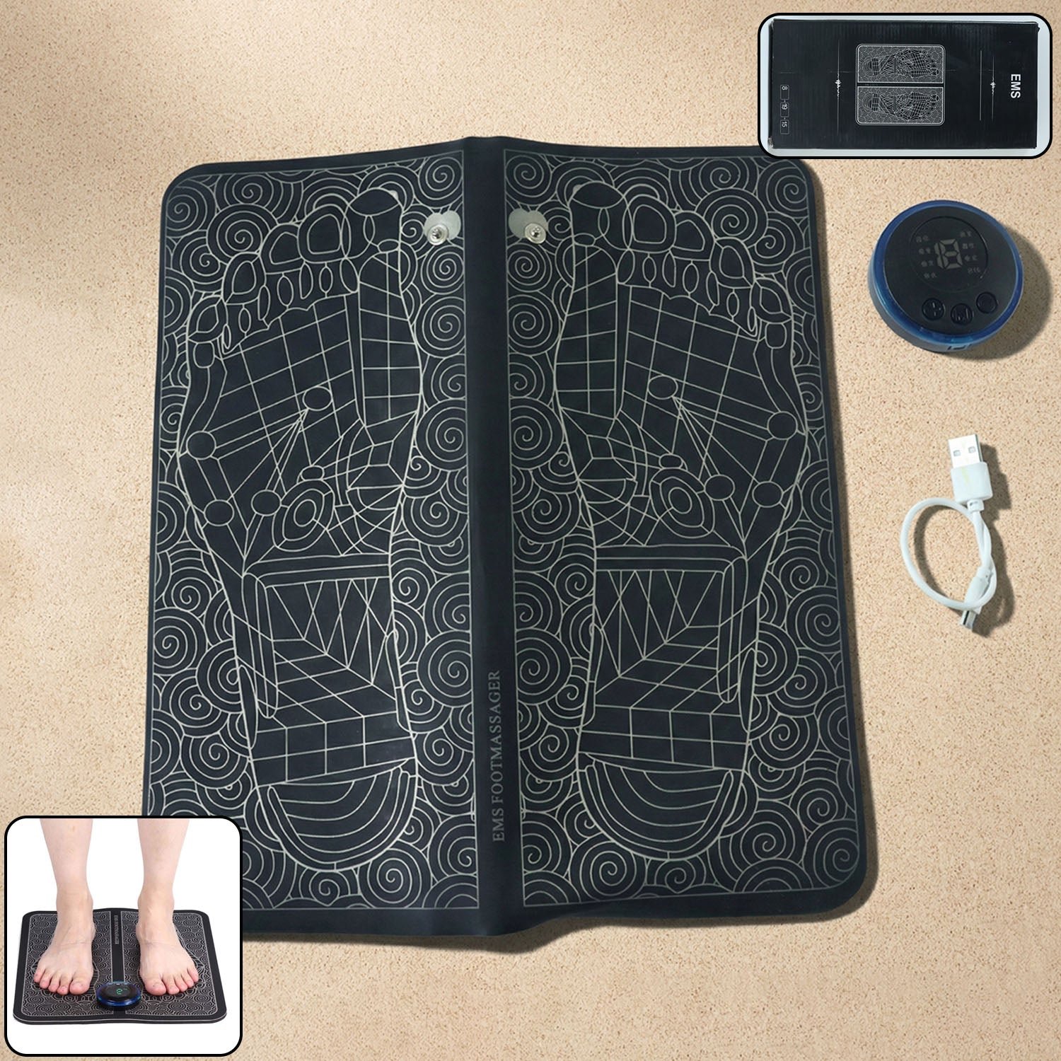 FootMassager-WOSKU-01 EMS Foot Massage Mat – USB Powered Relaxation & Recovery