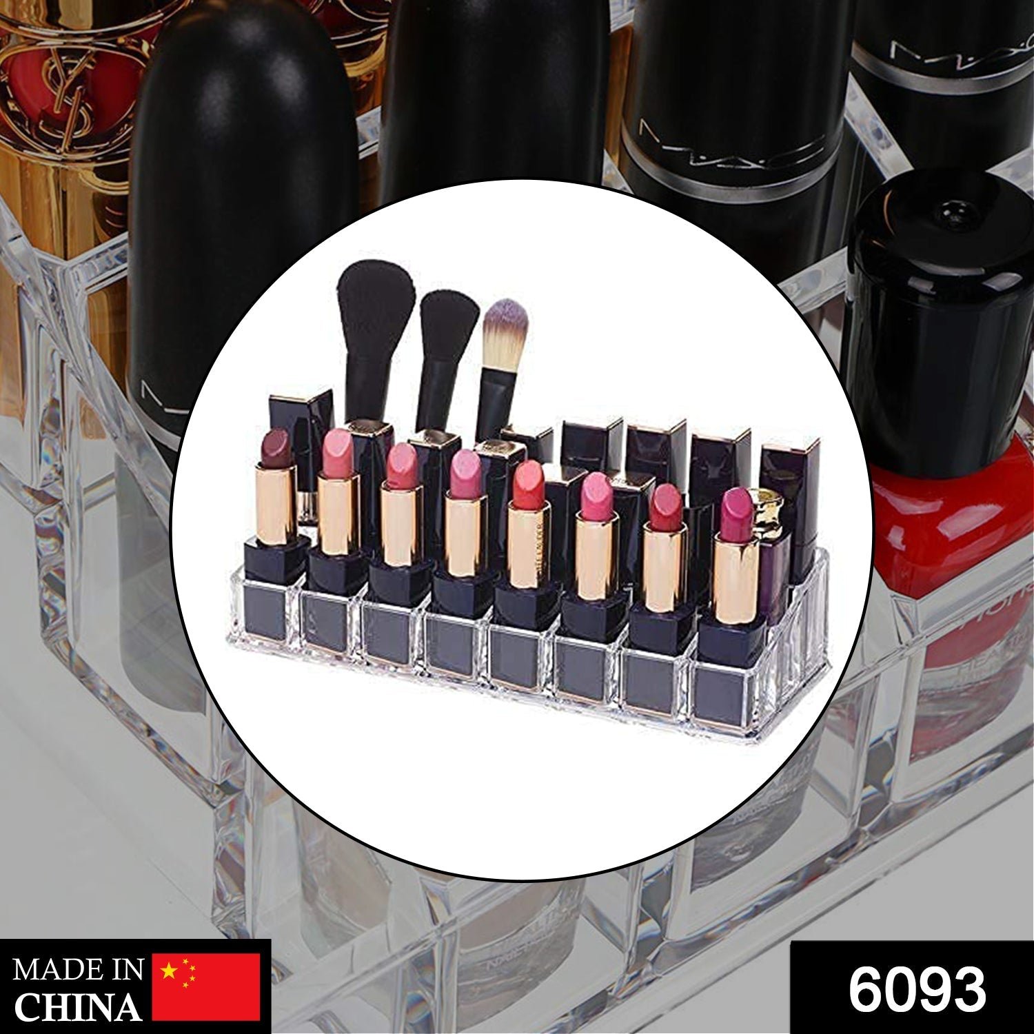 Acrylic Lipstick Holder – 24 Section Cosmetic Organizer | Organivo