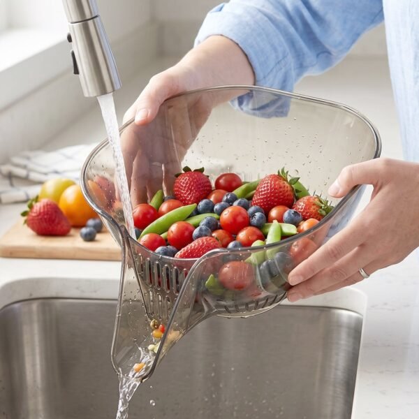 Multipurpose Fruit Vegetable Strainer – Built-in Drain for Easy Rinsing