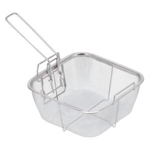 FryingBaske-04 Deep Fryer Basket – Stainless Steel with Long Handle for Safe Frying
