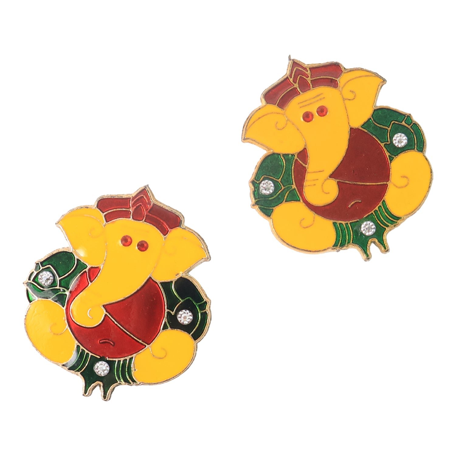 Lord Ganesha Wall Hanging Stickers – Set of 2 Vibrant Decor