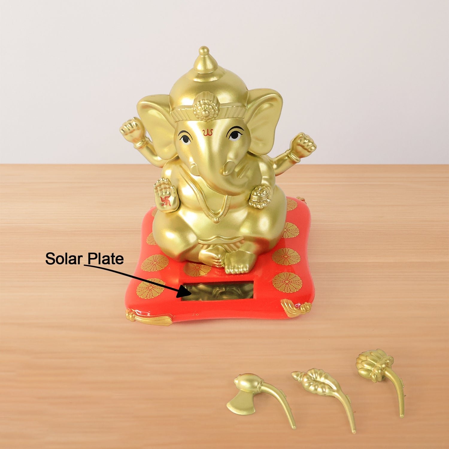 Large Lord Ganesha Idol – Decorative Religious Statue with Solar-Powered Base