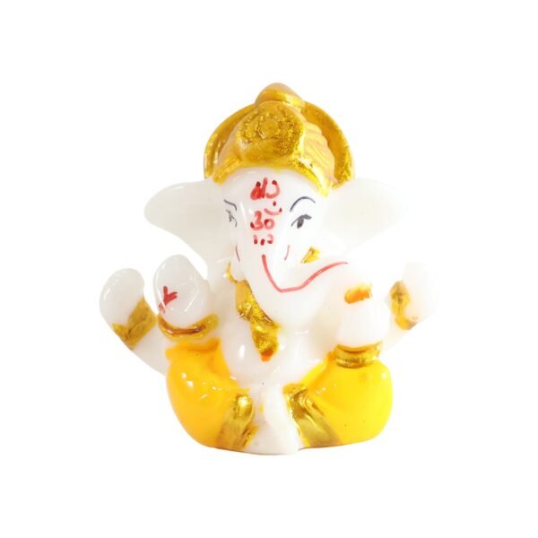 Lord Ganesha Decorative Idol – Mini Murti with Golden Crown