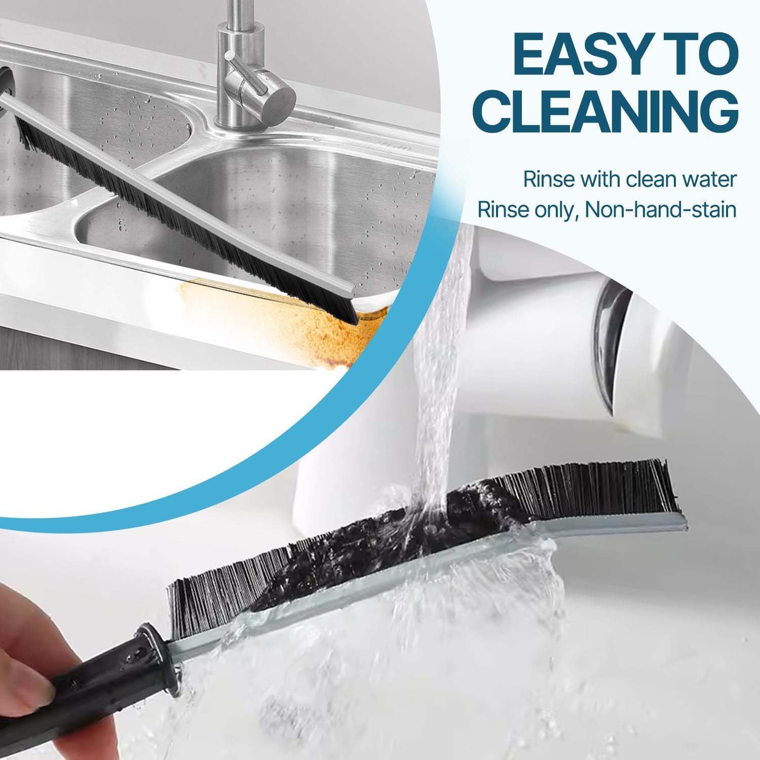 Corner Cleaning Brush – Long Handle Stiff Bristle Set (2 Pc)
