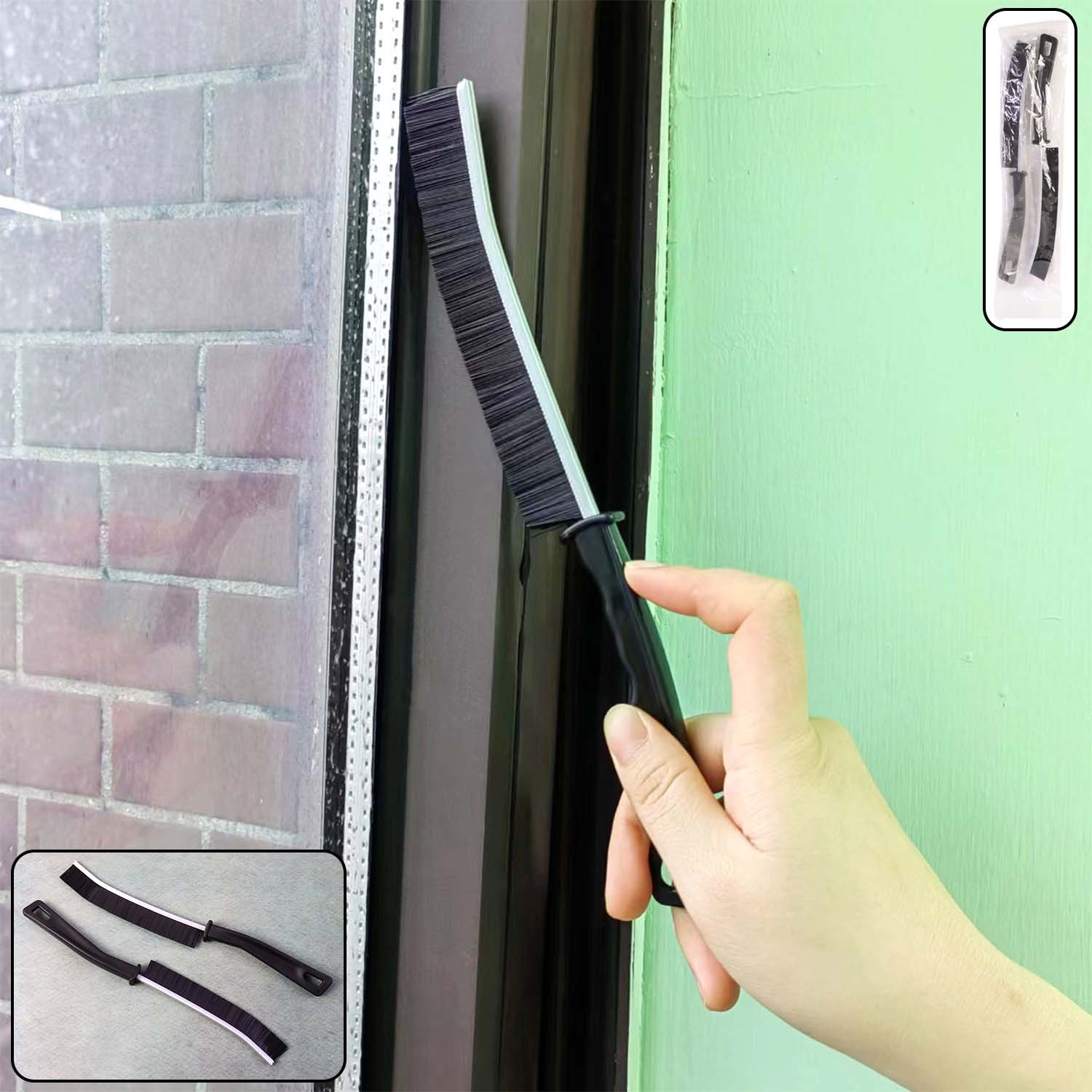 Corner Cleaning Brush – Long Handle Stiff Bristle Set (2 Pc)