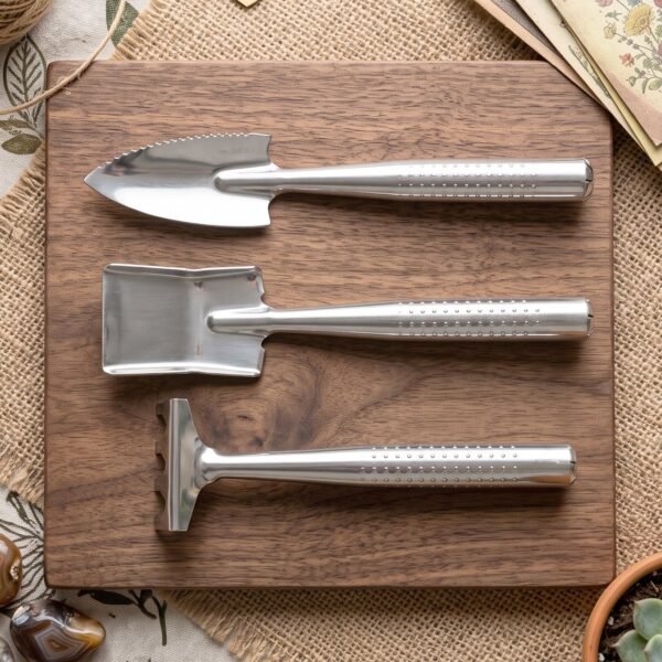 Garden-Tools-3 Stainless Steel 3 in 1 Garden Hand Tool Set Spade Rake and Fork (3 Pc Set)