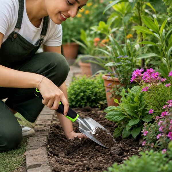 Garden Hand Trowel Stainless Steel Digging Tool Ergonomic Non Slip Handle (1 Pc)