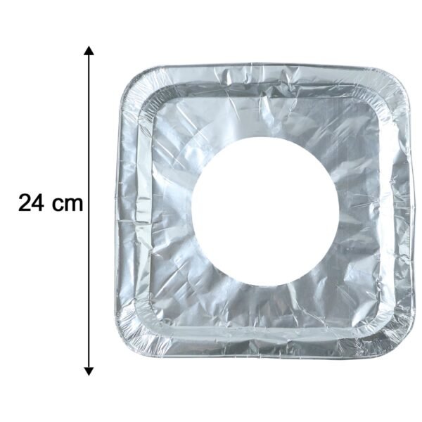 GasBurnerLiners-size Aluminium Gas Stove Protector Covers – 10 Pc Disposable 23x23 cm