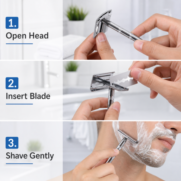 Double Edge Safety Razor – Reusable Stainless Steel for Gentle Shaves