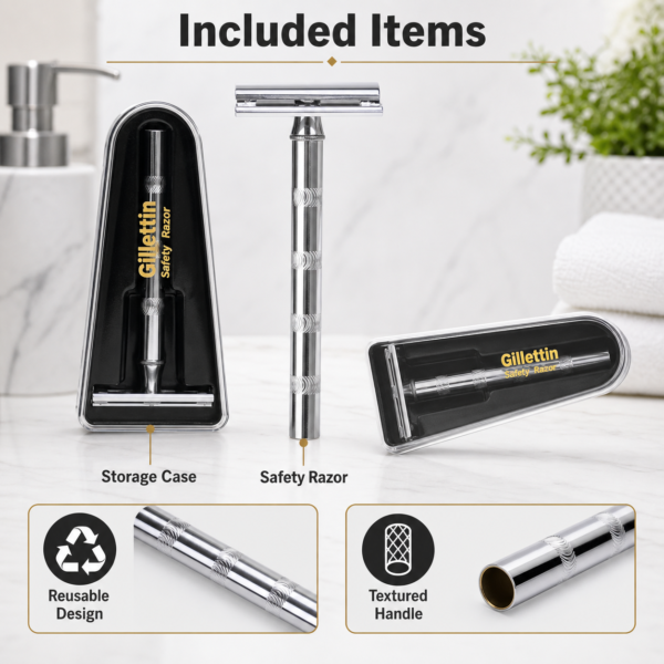 Double Edge Safety Razor – Reusable Stainless Steel for Gentle Shaves
