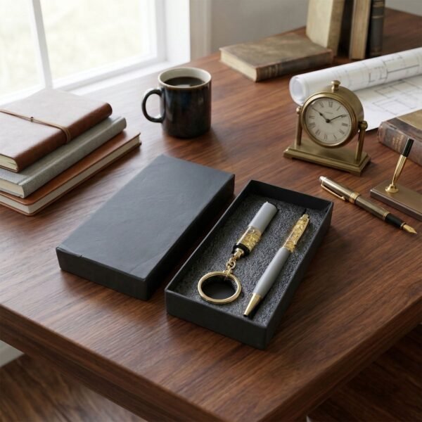 GiftCombo-06 Premium 2 In 1 Keychain and Pen – Stylish Office Gift Set