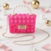Kids Pop It Fidget Purse Silicone Sling Bag with Pearl Handle (1 Pc)