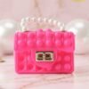 Kids Pop It Fidget Purse Silicone Sling Bag with Pearl Handle (1 Pc)