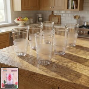 Glass-01_d6dfa8ea-e087-4ec3-931d-ec72c5bbbf46 Janta Drinking Glass Set – 6 Pc with Frosted Grip, 300ml Each