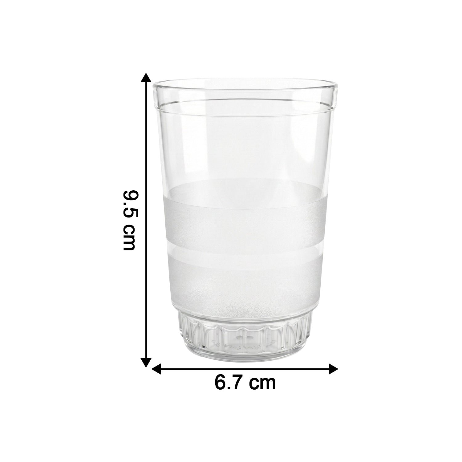 Janta Drinking Glass Set – 6 Pc with Frosted Grip, 300ml Each
