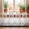 Glass-Set-5.jpg Glass Water Jug with Lid and 4 Glasses Set Ribbed Pitcher Carafe (1 Set)