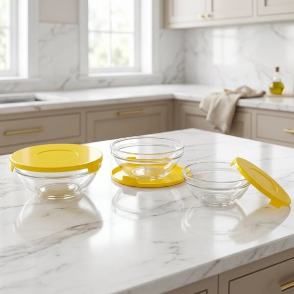 Glass Bowl Set with Lids – Versatile Kitchen Storage & Serving