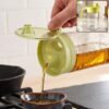 400 ML Glass Oil Dispenser Bottle with Drip Free Lid for Kitchen (1 Pc)