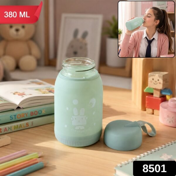 GlassWaterBottle-017.jpg Glass Water Bottle 380ml with Lid (1 Pc)